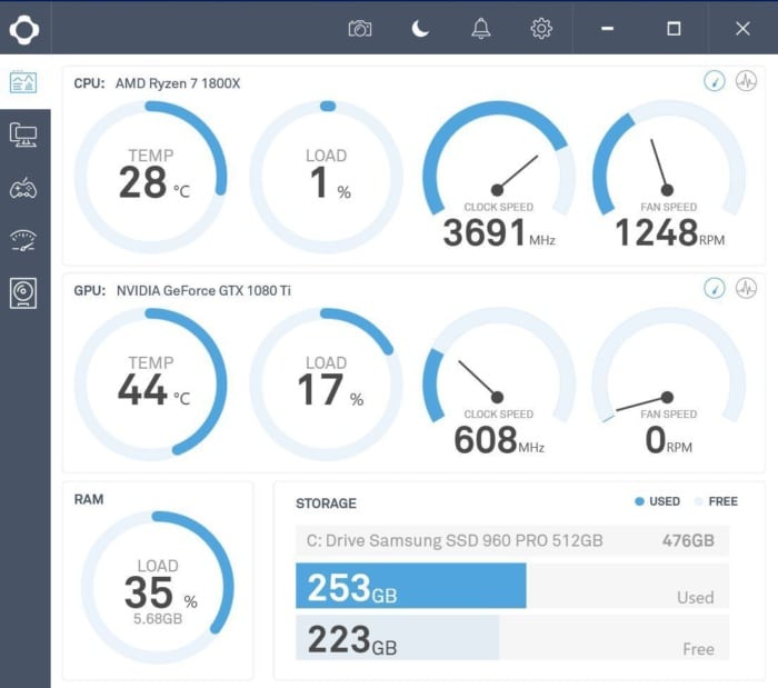 monitor processor temperature windows 10